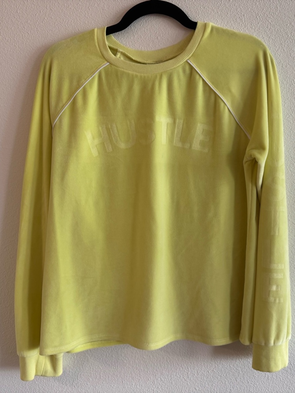 Self Esteem Hustle Neon Green Velvety Crewneck Size L
